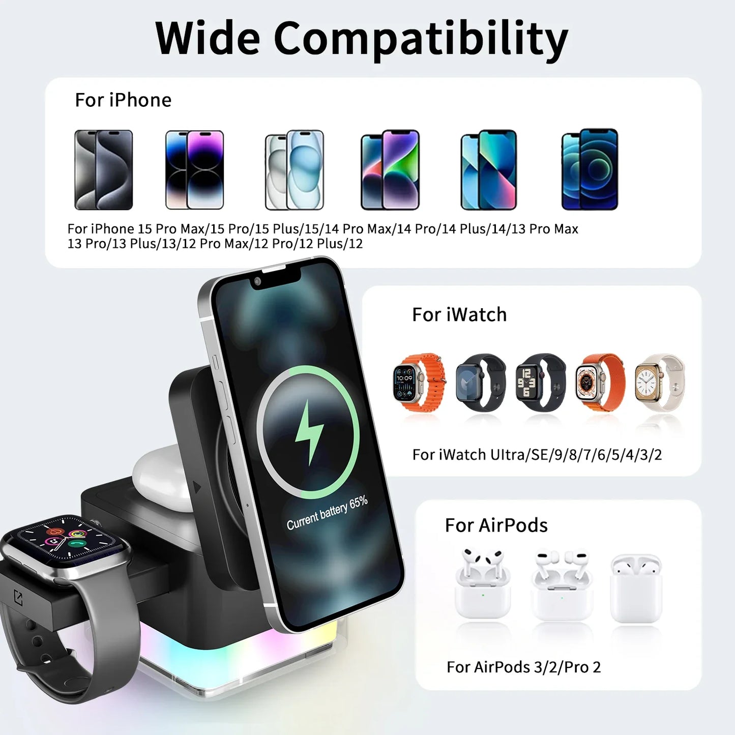 Magnetic Wireless Charger Trio